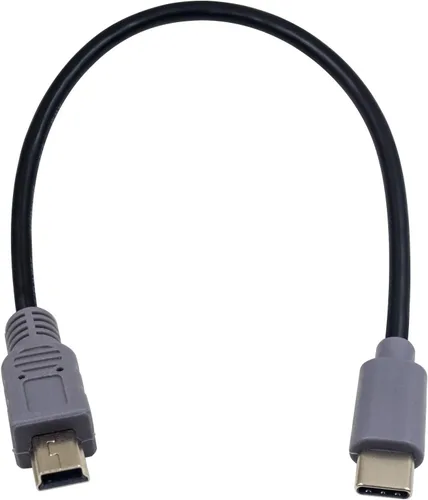 Duttek Mini USB a USB C OTG, cable corto tipo C a mini macho adaptador convertidor de datos para MacBook, iMac Pro, Chromebook Pixel 10 pulgadas/9.8