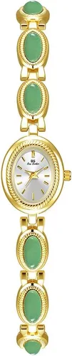 Miniatura 11 de CARLIEN Reloj de pulsera de cuarzo ovalado para mujer, de lujo, delicado, dorado, plateado, perla y números arábigos, fácil de leer, resistente al