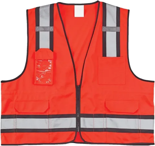 Miniatura 4 de J. J. Keller & Associates, Inc. Chaleco de seguridad de alta visibilidad, unisex, poliéster, SAFEGEAR Azul