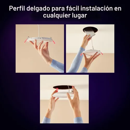 Miniatura 4 de Philips Hue Downlight LED inteligente delgado de 6 pulgadas, luz blanca y de color que cambia de color, 1 paquete, 1200 lúmenes, para interiores