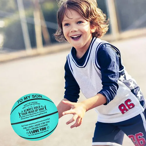 Miniatura 3 de KWOOD Regalos de baloncesto grabados personalizados para interiores y exteriores para hijo, I Love You to The Moon and Back, regalos de graduación