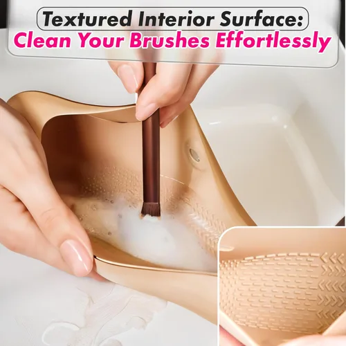 Miniatura 9 de Soporte de silicona para brochas de maquillaje de viaje: elegante bolsa de maquillaje de silicona de 8.3 pulgadas, bolsa de maquillaje de viaje