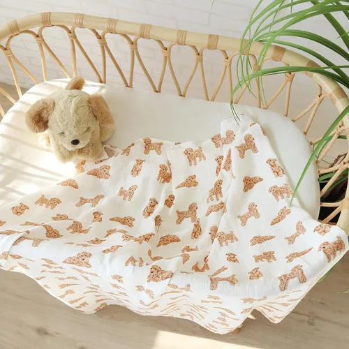 Miniatura 3 de LifeTree Mantas Envolventes para Bebé Perro, 70% Viscosa de Bambú y 30% Muselina de Algodón Mantas Envolventes Niños Niñas Envoltorio para Envolver