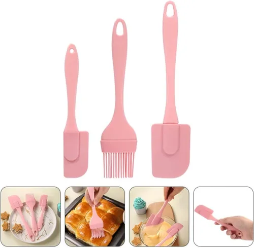 Miniatura 4 de Suministros para hornear, 3 piezas, juego de espátulas de silicona, espátulas de silicona, espátulas de espátula de aceite, para pasteles, crema