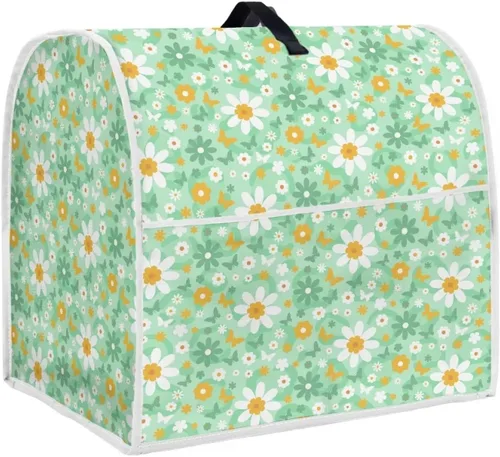 Miniatura 14 de Piezas de mezclador floral, funda para batidora de cocina con patrón de margaritas azules con mango superior portátil, lavable a máquina, accesorios