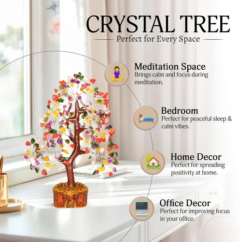 Miniatura 4 de YATSKIA Árbol de cristal de chakras mixtos, árbol de piedras preciosas, cristales naturales, decoración de oficina en casa, decoración de habitación