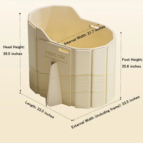 Miniatura 2 de Bañera plegable para adultos, grande, plegable, portátil, para baño, bañera plegable para ducha, ideal para espacios pequeños, tinas plegables