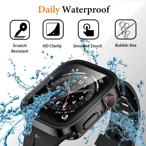 Miniatura 3 de Amizee 2 en 1 Estuche [Paquete de 2] Compatible con Apple Watch SE 3/2/1 Series 6/5/4 40mm con Protector de Pantalla Integrado, Cubierta Protectora