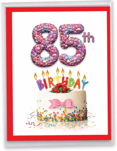 Miniatura 10 de NobleWorks - Divertida tarjeta de feliz cumpleaños número 85 (8.5 x 11 pulgadas) - Tarjeta jumbo para niños de 85 años, felicitaciones de cumpleaños