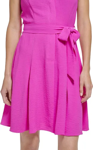 Miniatura 4 de DKNY Vestido sin mangas con cinturón de retazos de mezclilla para mujer