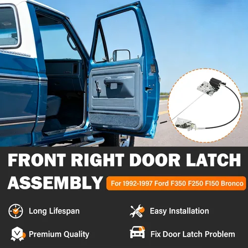 Miniatura 2 de Yinlowa Ensamblaje de bloqueo de la puerta del lado del pasajero delantero derecho compatible con Ford F250 F350 1992-1997, Ford F150 Bronco