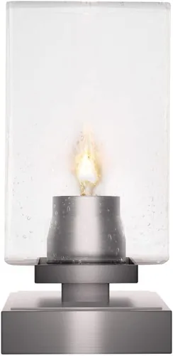 Miniatura 27 de Toltec Lighting Luna Accent - Lámpara de mesa, acabado grafito, cristal cuadrado de burbujas ahumadas de 3.5 pulgadas
