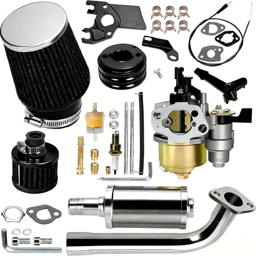 Miniatura 10 de YOXUFA Kit de silenciador de tubo de escape de carburador de 212 cc para Predator 212cc 224cc 196cc 200 6.5hp motor Coleman CT200U BT200X CT200U-EX