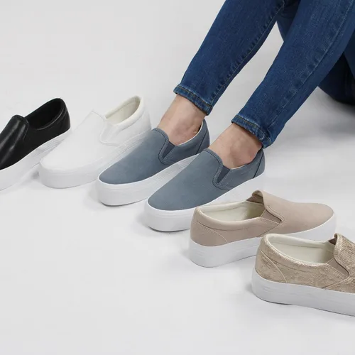 Miniatura 7 de JABASIC Mocasines de plataforma sin cordones para mujer, mocasines cómodos y casuales