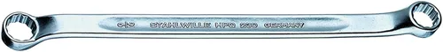 Stahlwille 41612428 230a Llave de anillo de doble extremo, 3/8" x 7/16", 8.465 in de longitud, desplazamiento poco profundo por 10 grados, acero de