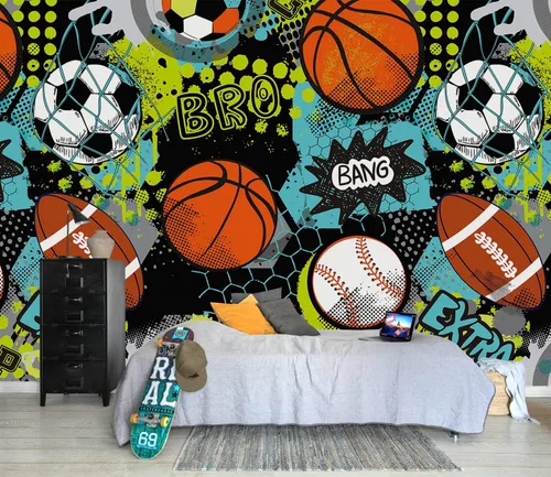 Miniatura 15 de Papel pintado de casa de acuarela de dibujos animados para guardería, murales de pared para habitación de niños 114" x 74" (no despegar y pegar)