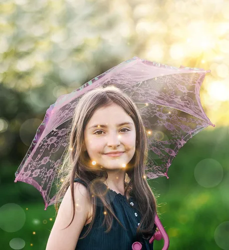 Miniatura 5 de Mozlly Parasol Umbrella With Whistle - Foldable Lace Parasol Tea Party Decorations For Little Girls - 20 Diameter