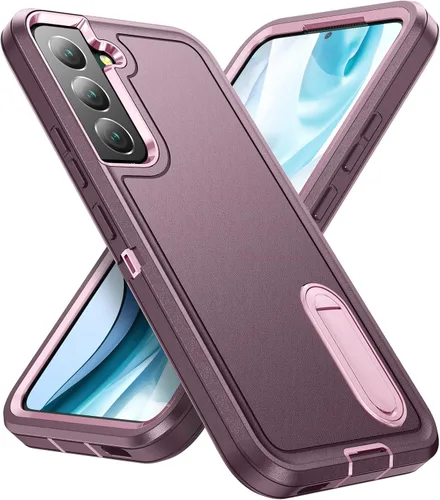 Miniatura 9 de Funda para Samsung Galaxy S22 Plus con función atril, 3 capas de grado militar, funda protectora de silicona resistente a prueba de golpes para azul