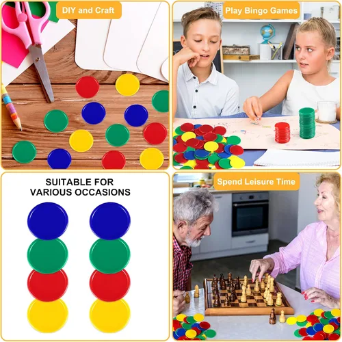 Miniatura 7 de Coopay Fichas de póquer de plástico de 1 1/2 pulgadas, contadores de aprendizaje, discos de conteo de fichas de bingo, marcadores para práctica