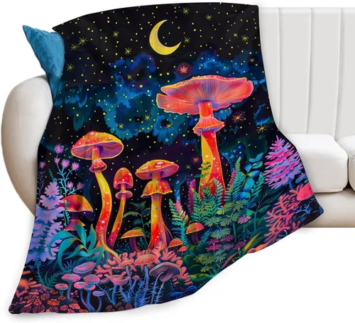 Miniatura 19 de Manta de Polilla Suave y Esponjosa de Vellón Gótico Mariposa Luna Mantas Decorativas Acogedoras y Cálidas de Franela de Felpa Regalos para Niños
