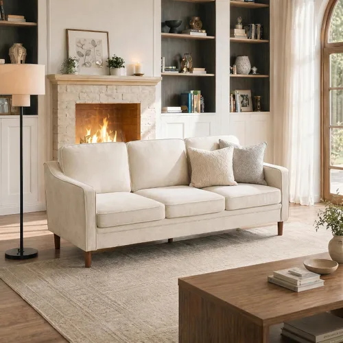 Miniatura 49 de Conjuntos de muebles para sala de estar Kingfun, sofá de 3 plazas y sofá biplaza, juego de sofá de estilo moderno de mediados de siglo, sofá de Piel