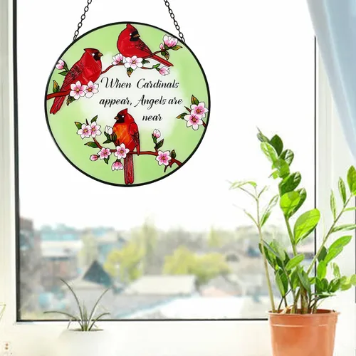 Miniatura 3 de Atrapasoles para colgar vidrieras de 10 pulgadas con panel de vidrio hecho a mano, decoración de ventana, regalo para mamá y abuela