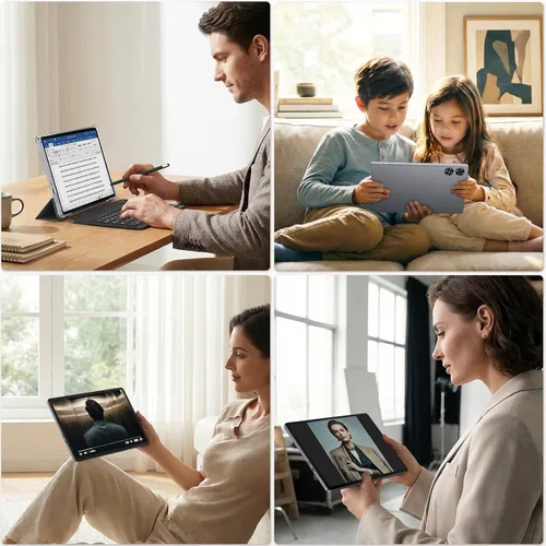 Miniatura 9 de Tablet Android 16 de 11 pulgadas con teclado, mouse y lápiz capacitivo, color gris 20GB RAM 128GB ROM, Octa-Core Gemini AI, cámara de 13MP