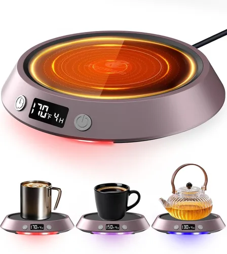 Miniatura 11 de Kepwam Calentador de Taza de Café – Calentador de Café Eléctrico de 55W para Escritorio, 3 Configuraciones de Temperatura y Temporizador de 2-9