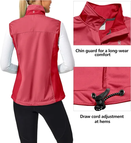 Miniatura 3 de Little Donkey Andy Chaleco Softshell ligero a prueba de viento para mujer, para golf, tenis, correr, ciclismo