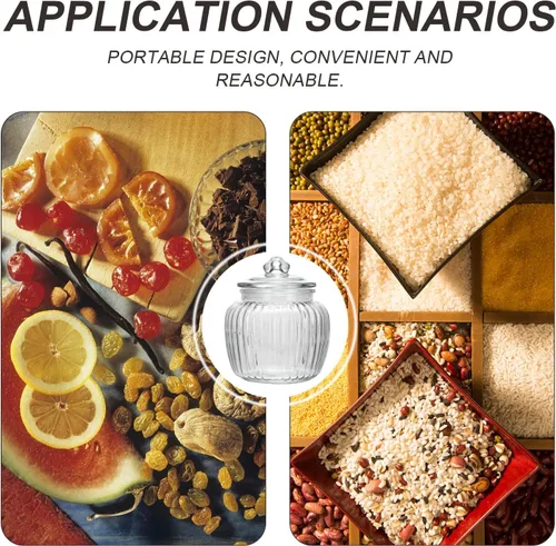 Miniatura 5 de Hemoton Tarro de almacenamiento de alimentos de vidrio con sello hermético Contenedor transparente para conservación de alimentos para organización