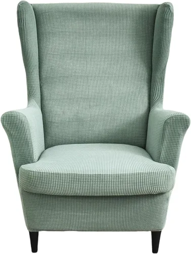 Miniatura 21 de NILUOH Funda para silla Wingback, 2 piezas, fundas elásticas de elastano para silla con respaldo de ala, funda lavable para sillones con respaldo