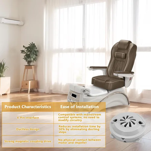 Miniatura 6 de BF-004 Motor de cabeza de chorro magnético sin tubería para pedicura silla de spa, reemplazo universal de pedicura Jet para LURACO Magnetic Jet
