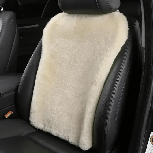 Miniatura 4 de Dotesy - 2 paquetes de fundas de asiento delantero de coche de piel de oveja australiana auténtica, protector de asiento de coche de lana natural