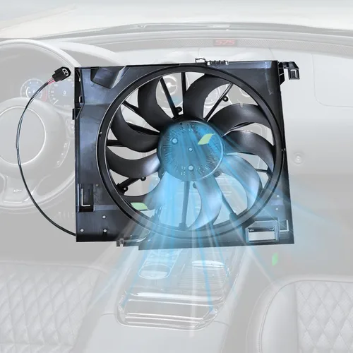 Miniatura 4 de SecosAutoparts Ventilador de refrigeración del radiador del motor compatible con Jaguar XF 2010-2015 XJ 2010-2019 XJR 2014-2017 XJR575 2018 XKR
