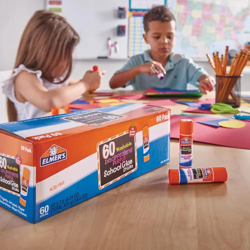 Miniatura 5 de Elmer's - Barras de pegamento escolar color morado que se desvanece, lavables, 7 gramos, 60 unidades - Póster, tablero de visión, suministros