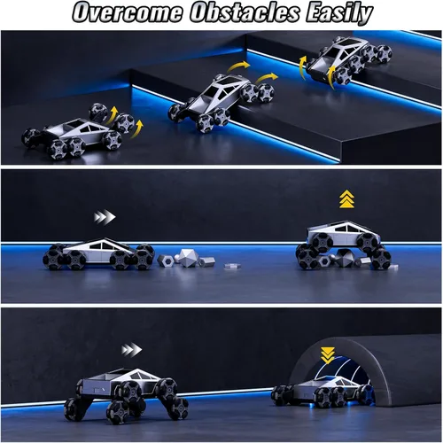 Miniatura 3 de Bsgifts Auto de control remoto, 8 ruedas RC Stunt Car con luces LED y música, auto de deriva RC de 2.4 GHz para niños de 6 a 14 años, regalo