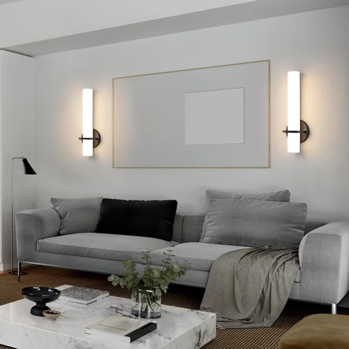 Miniatura 9 de AIJIASI Aplique de Pared - 15 pulgadas Modernas Lámparas de Baño Negras para Pared Apliques de Pared Juego de Dos Apliques LED Regulables