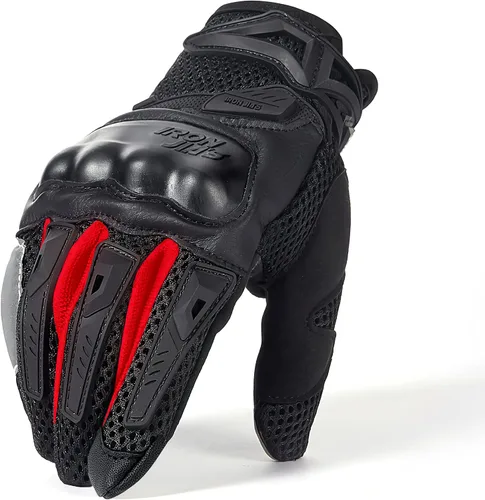 Miniatura 13 de Guantes para motocicleta duraderos de dedos completos para carreras, verano, bicicleta, deportes extremos, compatibles con pantallas táctiles, M