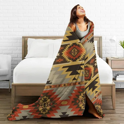 Miniatura 5 de HGOD DESIGNS Manta azteca con estampado del suroeste americano, suave, cálida y ligera para mujeres, para cumpleaños, Navidad, decoración del hogar