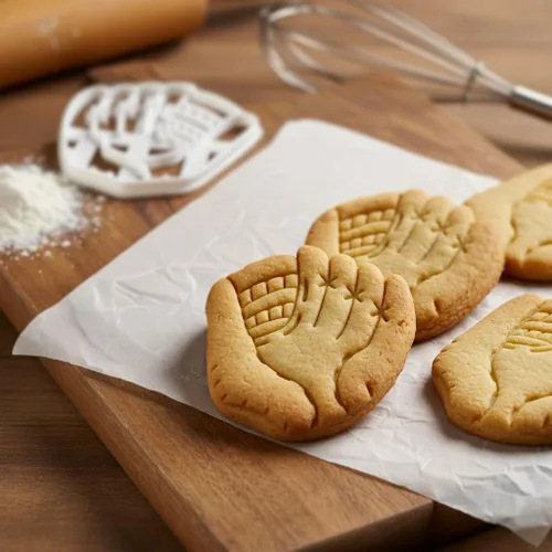 Miniatura 6 de Juego de 3 cortadores de galletas de sóftbol (diseños: murciélago, guante y bola), 3 piezas - Bakerlogy