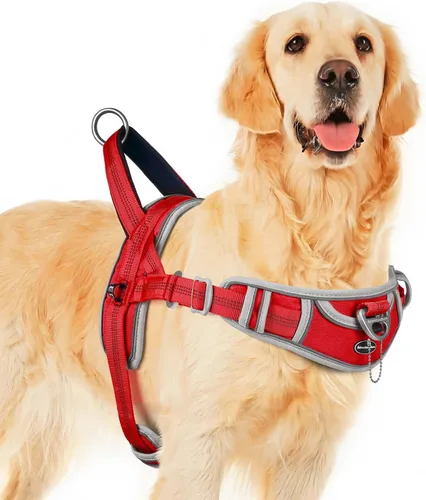 Miniatura 11 de ADVENTUREMORE Arnés para perros grandes, antitirones, arnés deportivo para perro, reflectante, transpirable, chaleco para perro, a prueba de Al