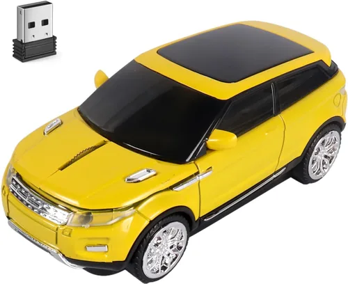 Miniatura 8 de Ratón inalámbrico lindo ratón de coche, portátil compacto novedoso, divertido ratón USB para laptop, computadora, tableta, MacBook, niños, niñas