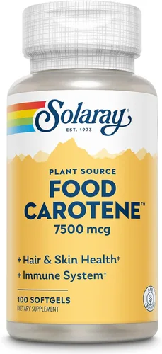 Miniatura 7 de SOLARAY Food Carotene 7500mcg (25000 UI) - Suplemento de vitamina A beta caroteno - Suplemento de bienestar e inmunidad, potentes vitaminas