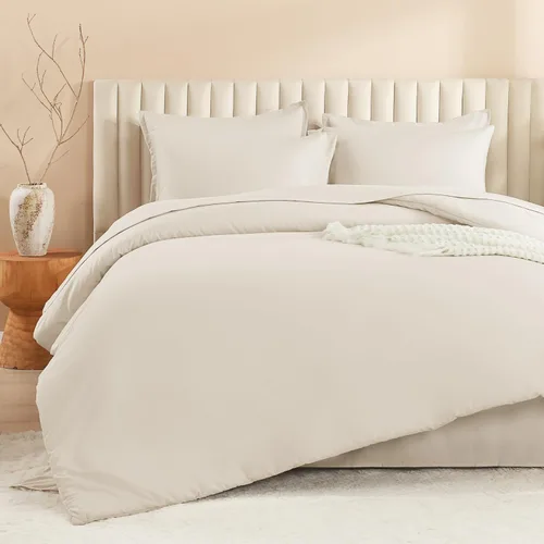 Miniatura 4 de Litanika Cama en una Bolsa King Beige - Juego de Ropa de Cama de 7 Piezas Tamaño King, Juego de Edredón de Cama, Juego de Edredón con Edredón, 02