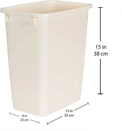 Miniatura 2 de Rubbermaid 21 cuartos de galón tradicional rectangular de plástico abierto papelera para cocina, baño y oficina, color bisque