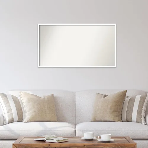 Miniatura 903 de Amanti Art Espejo de baño blanco para sobre el fregadero, 32 x 45 pulgadas, espejo de tocador rectangular blanco esbelto, marco de madera moderno