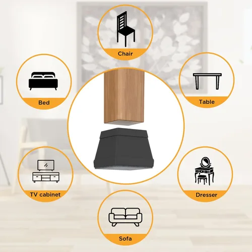 Miniatura 7 de Protectores cuadrados para patas de silla para pisos de madera dura, 24 piezas de tapas de silicona para patas de muebles para prevenir rayones