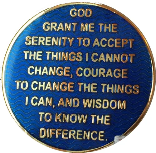 Miniatura 4 de RecoveryChip 1 año AA Medallion Reflex Blue Gold Plated Chip
