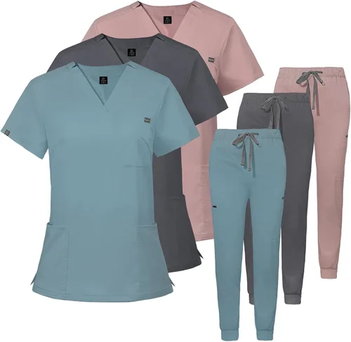 Miniatura 5 de VIAOLI Conjunto de ropa quirúrgica para mujer, conjunto de camiseta médica y pantalón deportivo, ropa de trabajo, traje deportivo moderno y clínico