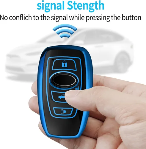 Miniatura 4 de Funda compatible con llavero Subaru con llavero de cuero, funda de TPU suave con protección de 360 grados para llaves para Forester CrossTrek